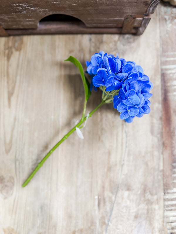 Faux Hydrangea Stem, Blue