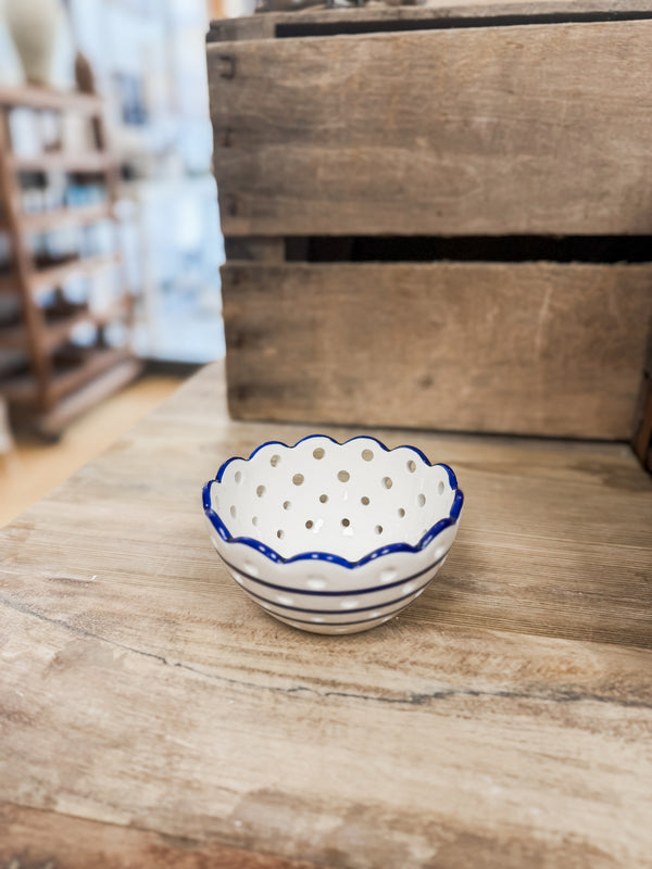 Blue Stripe Berry Bowl