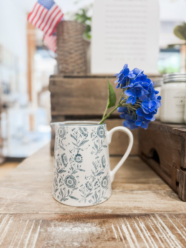 Blue Primrose Pattern Pitcher