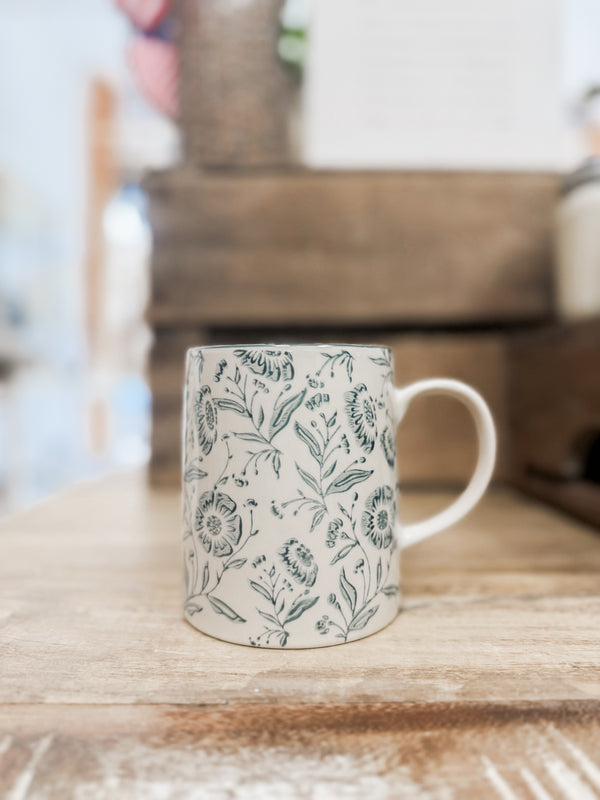 Blue Primrose Pattern Mug