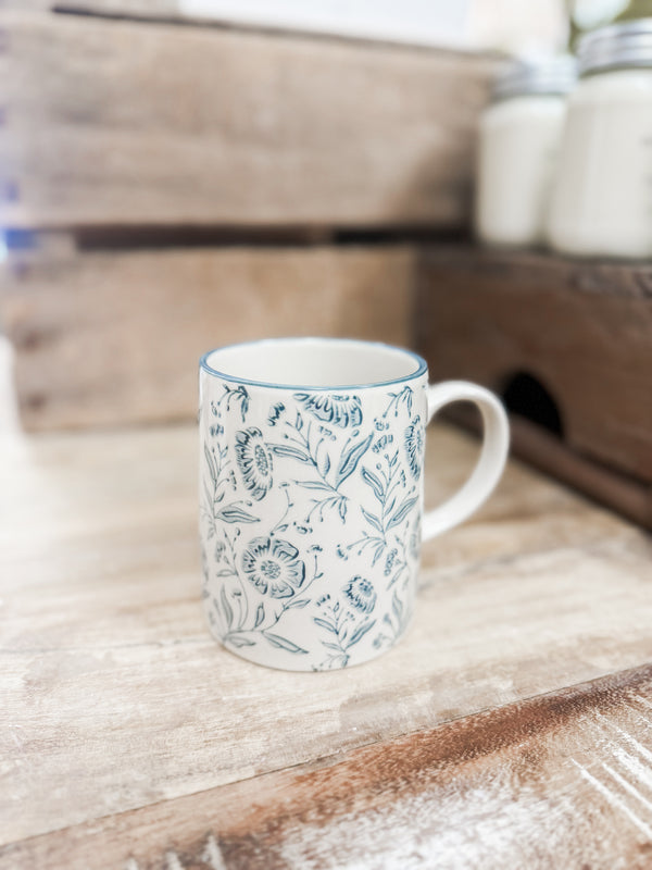 Blue Primrose Pattern Mug