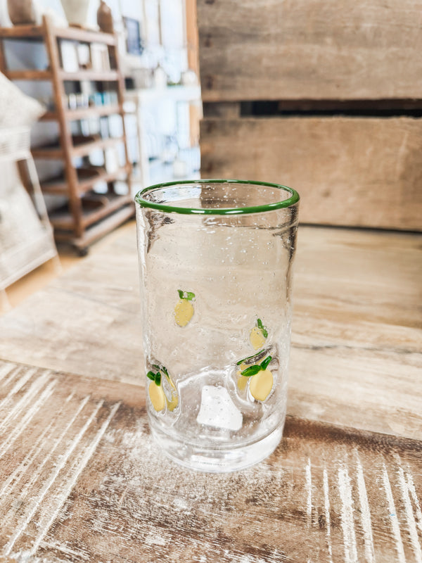 Tall Lemon Icon Glass