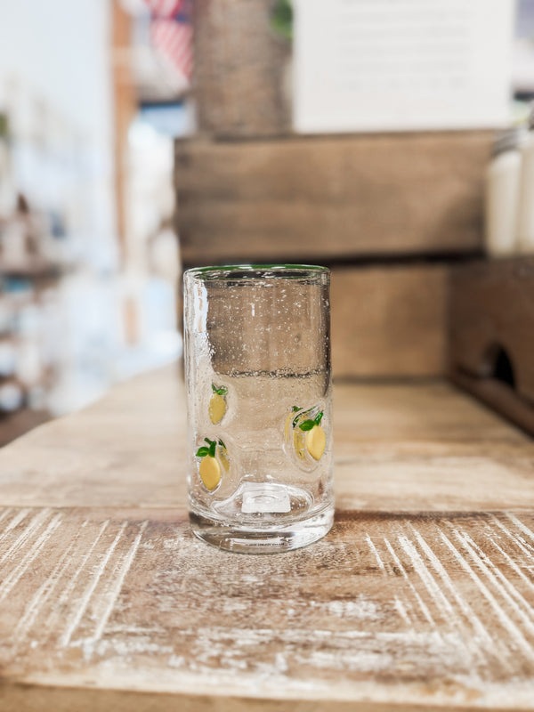 Tall Lemon Icon Glass
