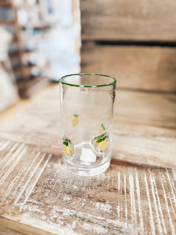 Tall Lemon Icon Glass