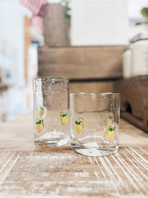 Tall Lemon Icon Glass