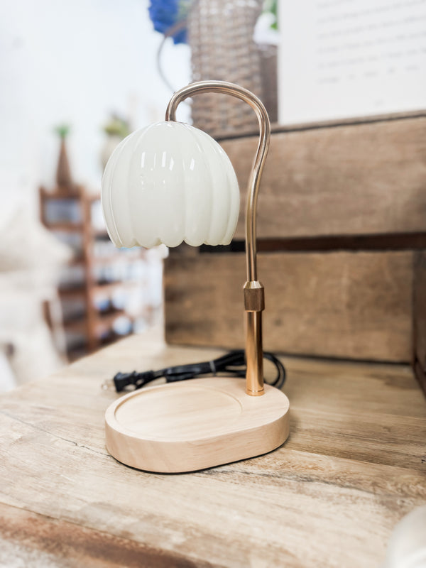 Milk Glass Candle Warmer Lamp
