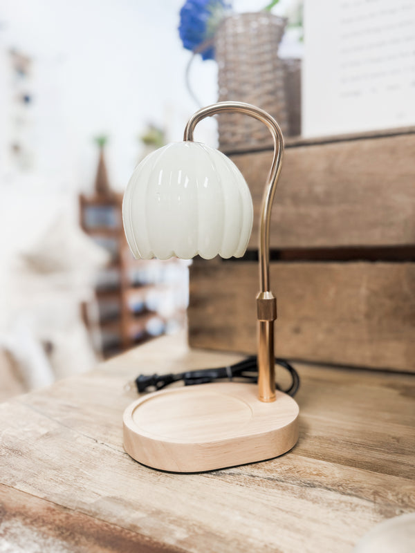 Milk Glass Candle Warmer Lamp