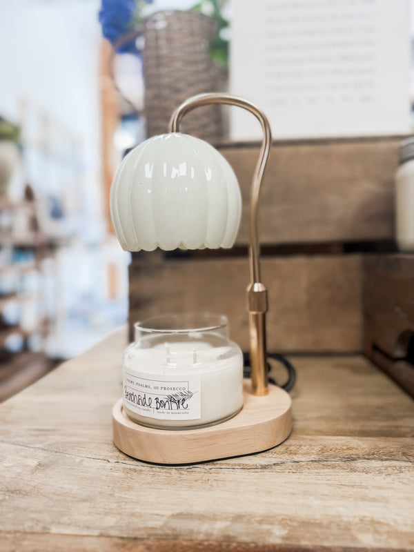 Milk Glass Candle Warmer Lamp