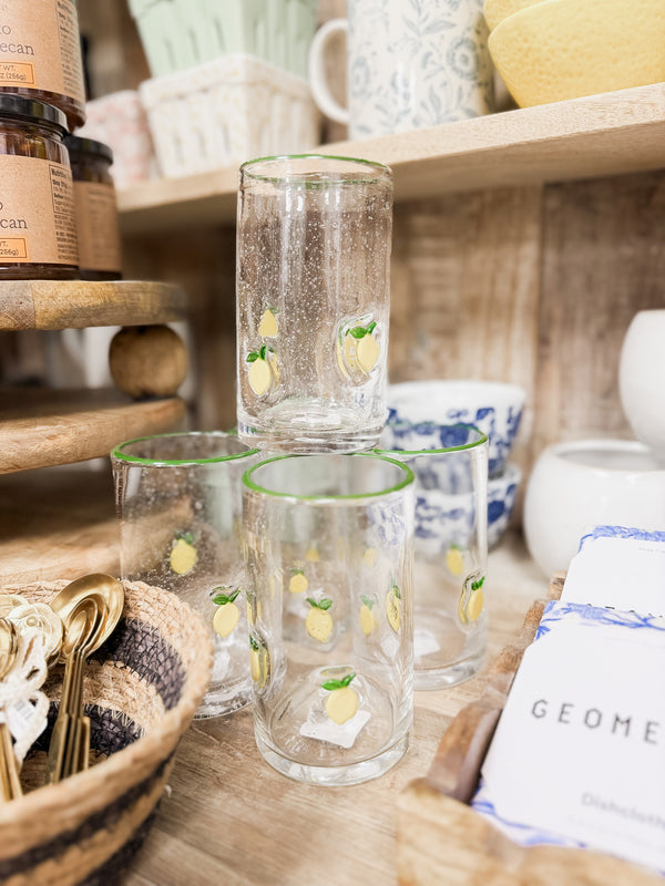 Tall Lemon Icon Glass