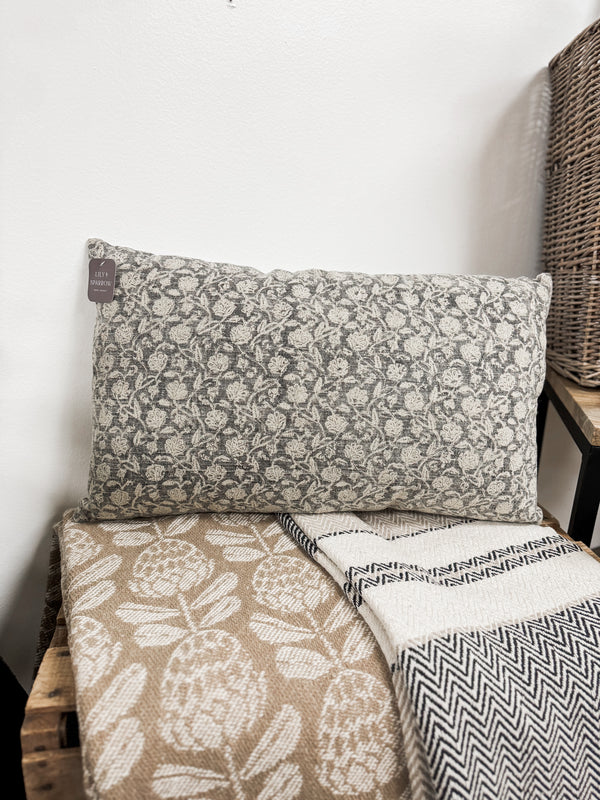 Midnight Florals Lumbar Pillow