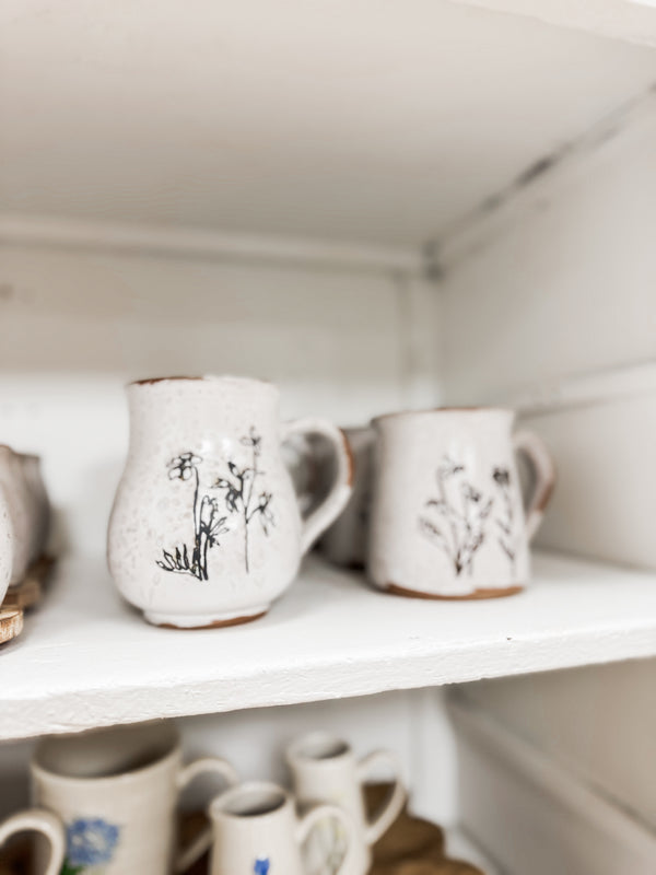 Debossed Floral Mug, Four Styles