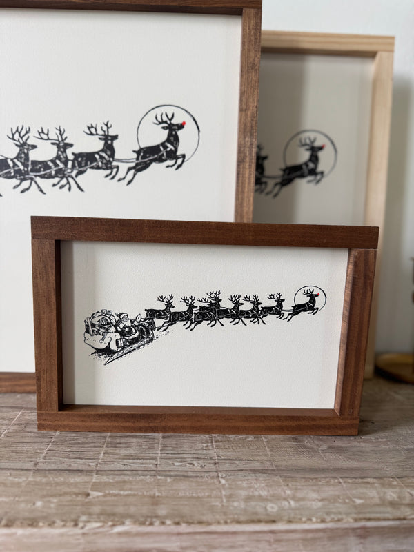 Vintage Santa and Reindeer
