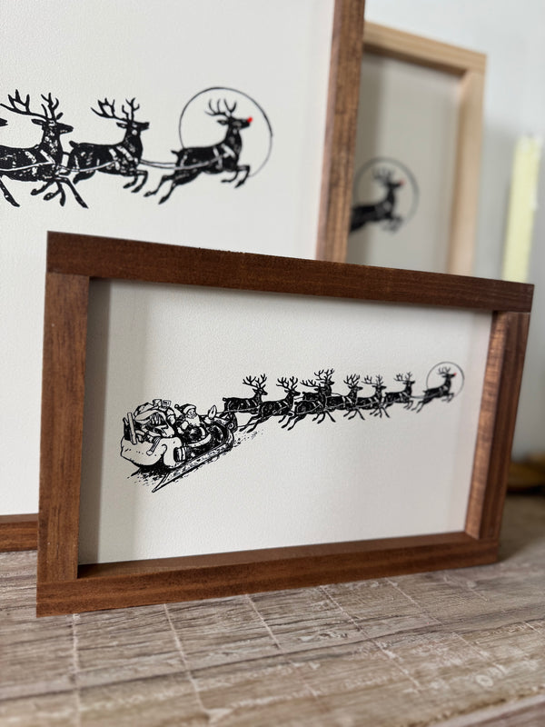 Vintage Santa and Reindeer