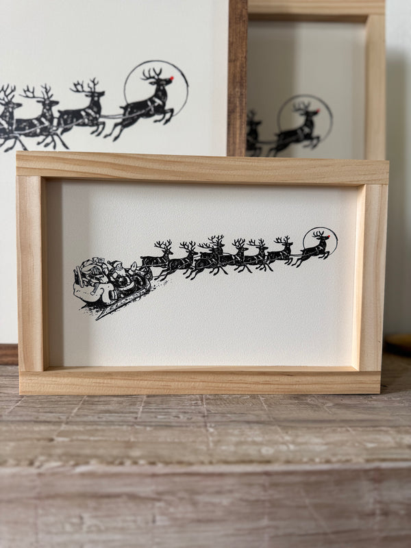 Vintage Santa and Reindeer