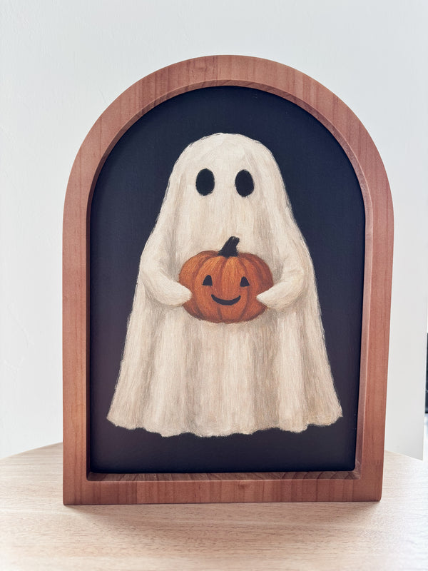 Ghost with Jack O Lantern, Framed Arch