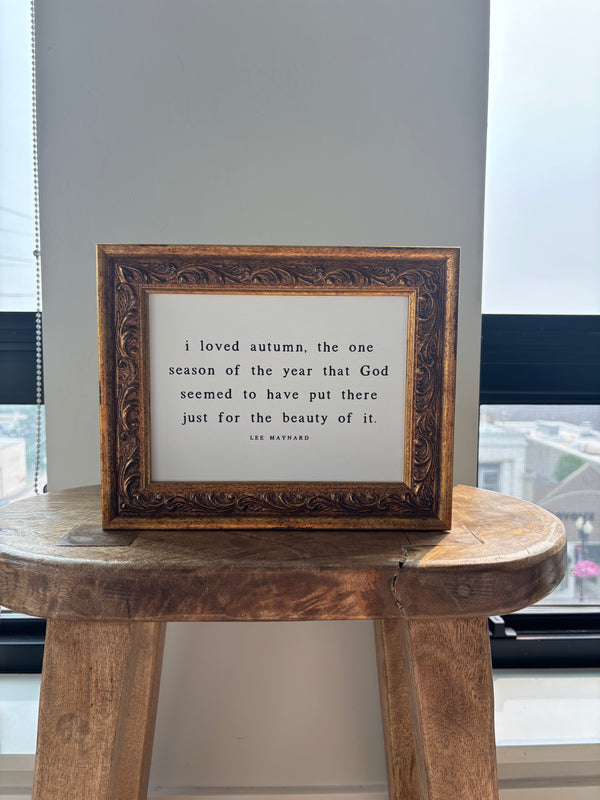 I Loved Autumn | Antique Gold Frame Wall Art