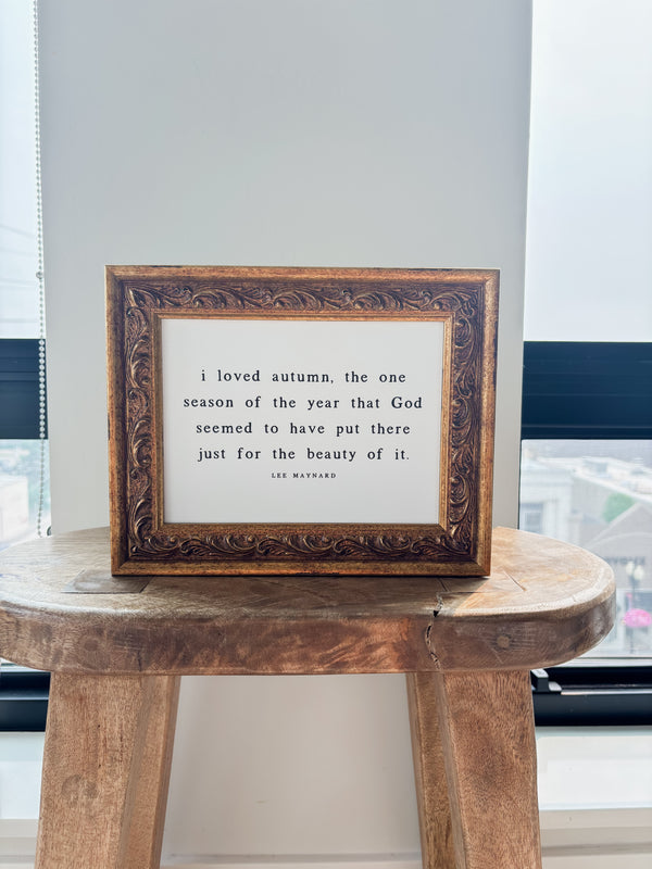 I Loved Autumn | Antique Gold Frame Wall Art