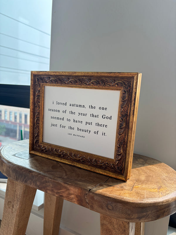 I Loved Autumn | Antique Gold Frame Wall Art