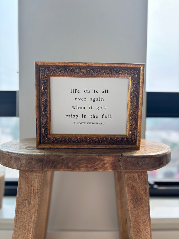 Life Starts All Over Again | Antique Gold Frame Wall Art