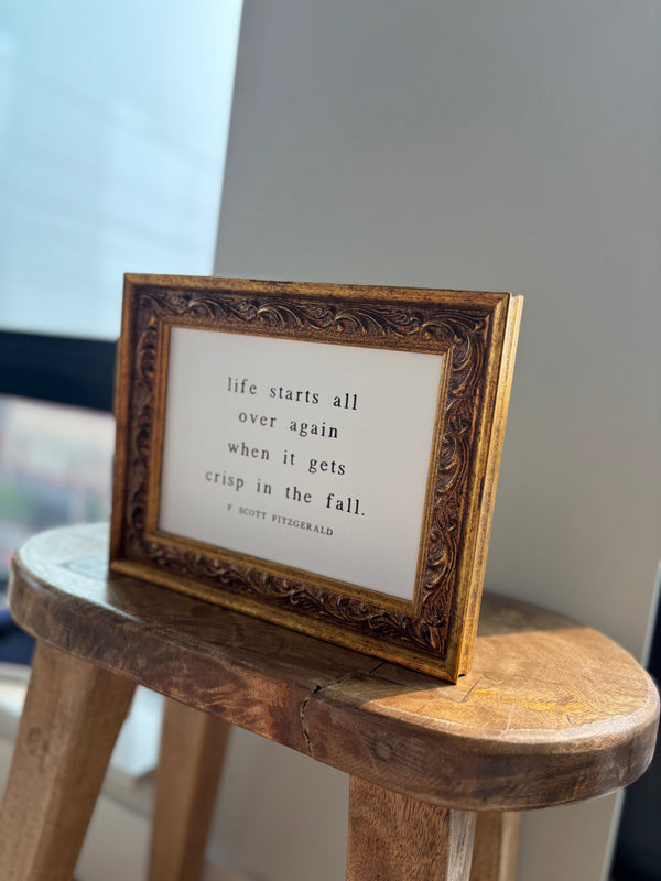 Life Starts All Over Again | Antique Gold Frame Wall Art