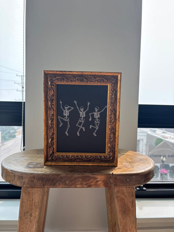 Dancing Skeletons | Fall 2026 Antique Gold Wall Art