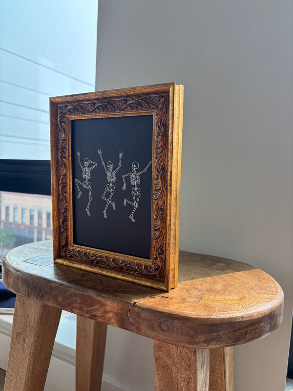 Dancing Skeletons | Fall 2026 Antique Gold Wall Art