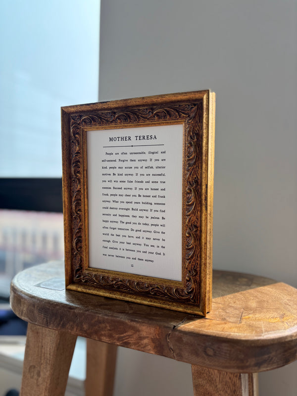 Mother Teresa: Antique Gold Frame Wall Art