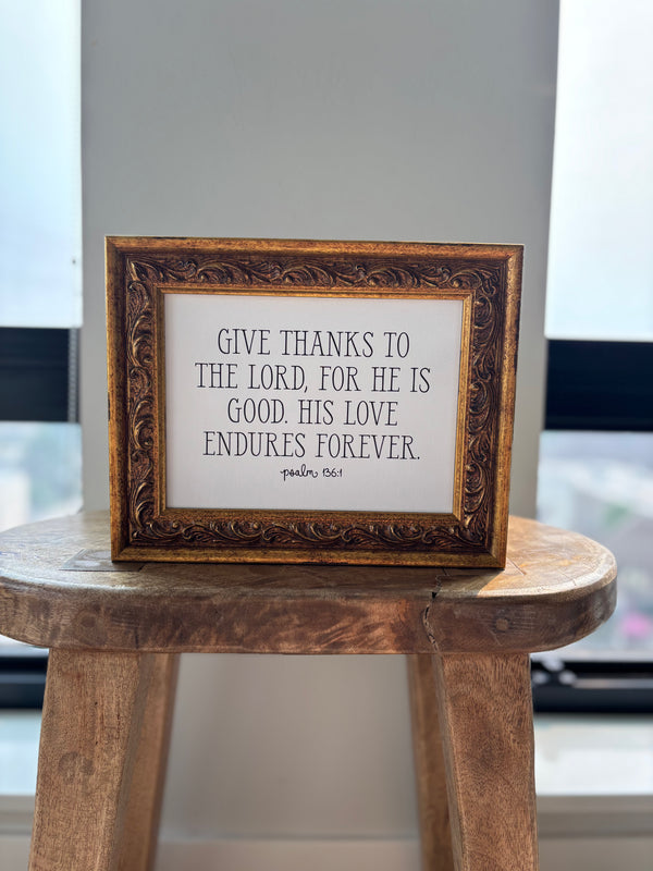 Give Thanks to the Lord | Antique Gold Frame