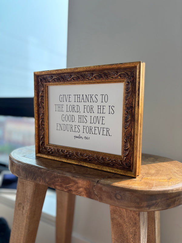 Give Thanks to the Lord | Antique Gold Frame