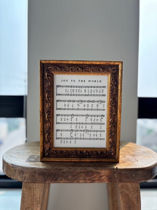Joy to the World: Antique Gold Frame Wall Art