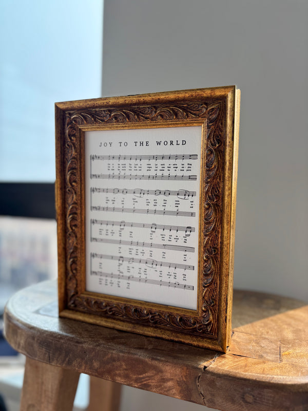 Joy to the World: Antique Gold Frame Wall Art