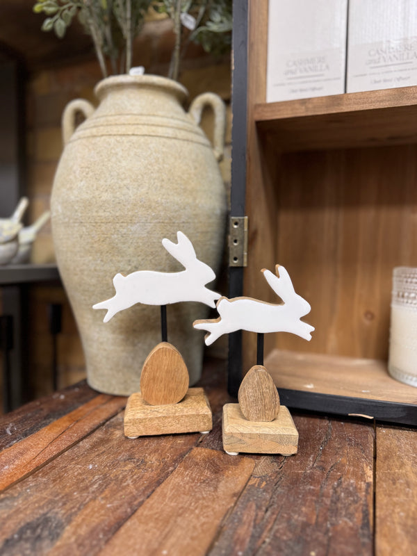 Wood Leaping Bunny