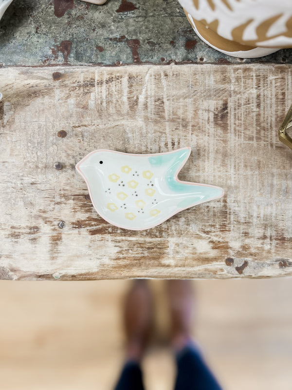 Stoneware Bird Dish