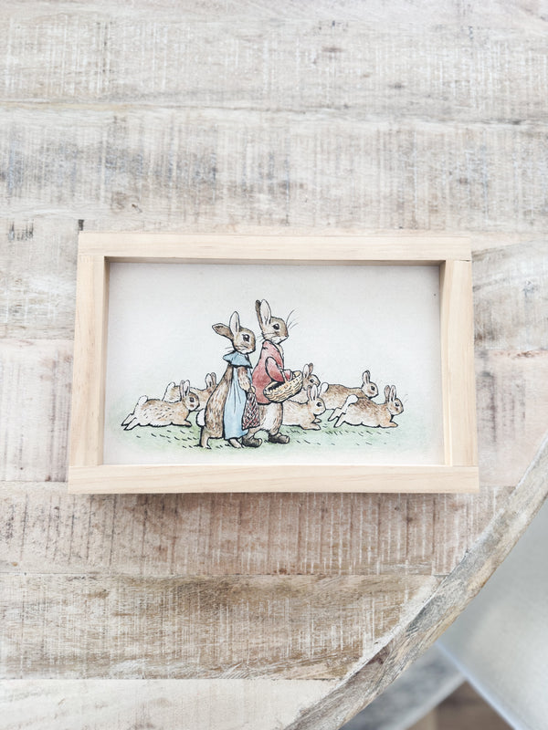 Bunnies Vintage Inspired Wood Sign