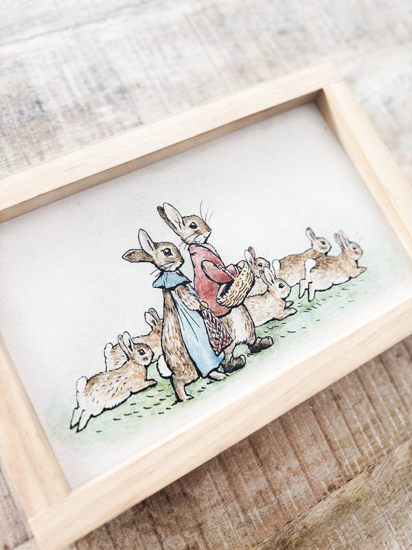 Bunnies Vintage Inspired Wood Sign