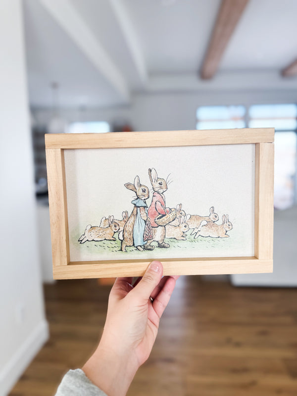 Bunnies Vintage Inspired Wood Sign