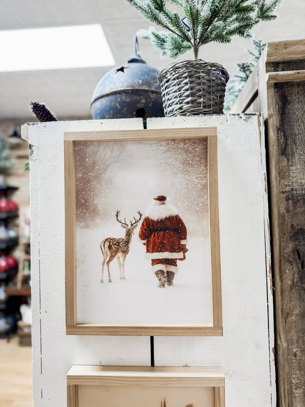 Santa and Reindeer Walking