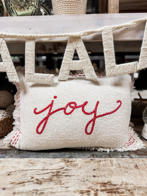 Joy Embroidered Pillow