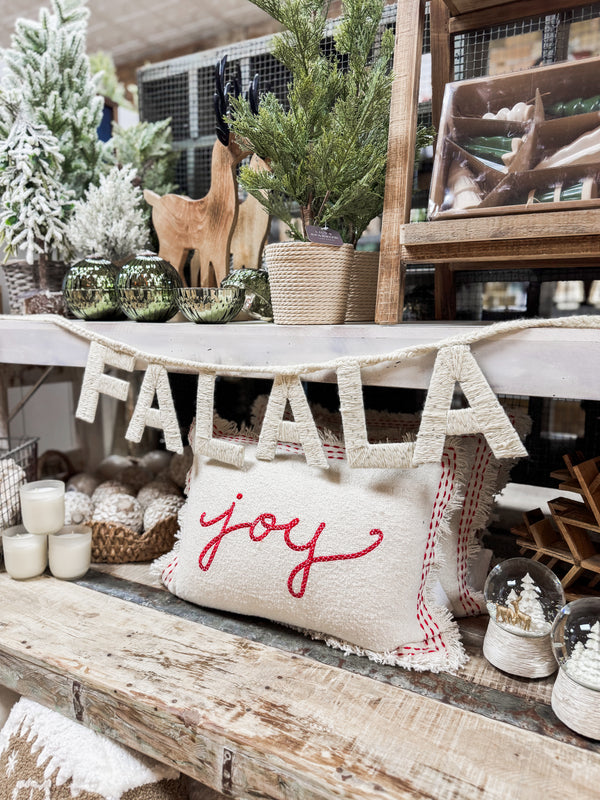 Joy Embroidered Pillow