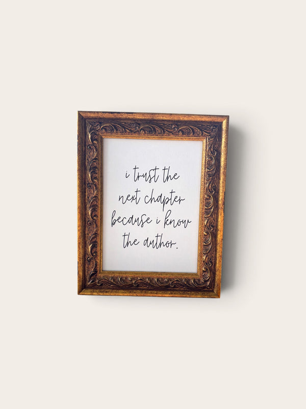 I Trust the Next Chapter: Antique Gold Frame Wall Art