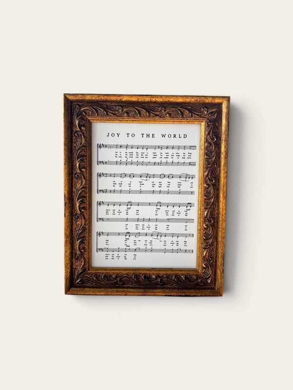 Joy to the World: Antique Gold Frame Wall Art