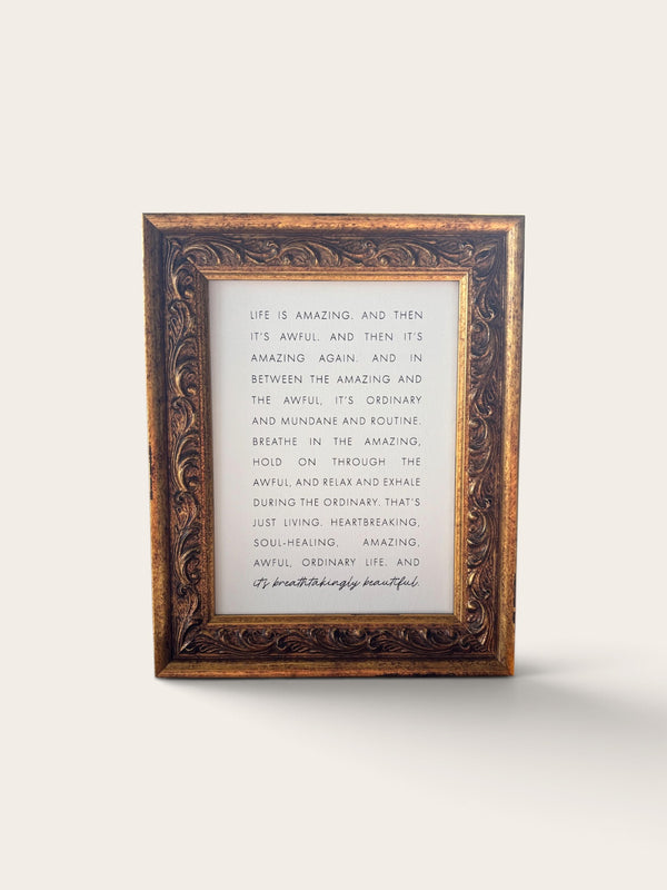 Life Is Amazing | Antique Gold Frame Wall Art