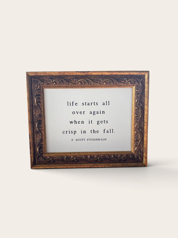 Life Starts All Over Again | Antique Gold Frame Wall Art