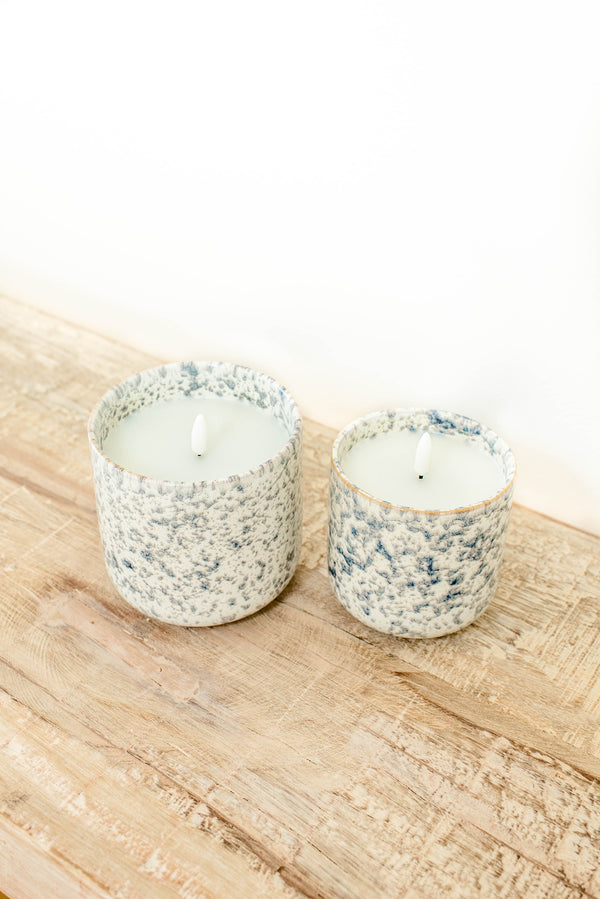 Grey Speckled Flameless Candle