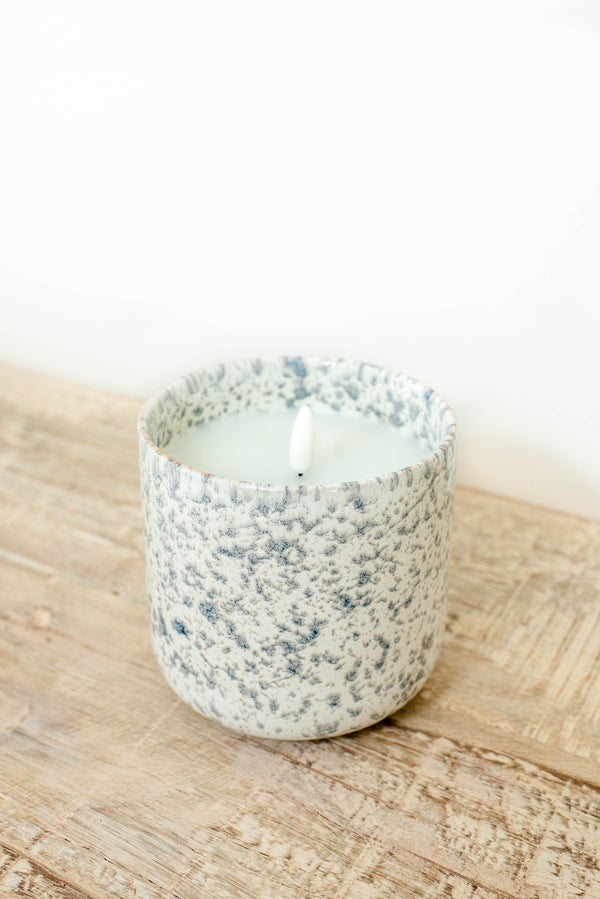 Grey Speckled Flameless Candle