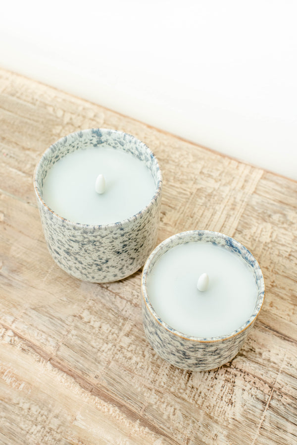 Grey Speckled Flameless Candle