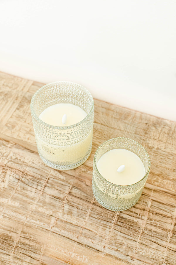 Flameless Dotted Glass Candle