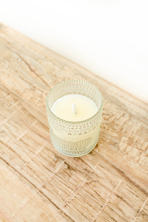 Flameless Dotted Glass Candle