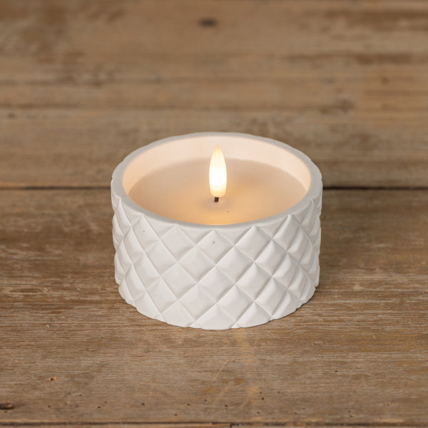 Quilted Flameless Candle, Two Sizes