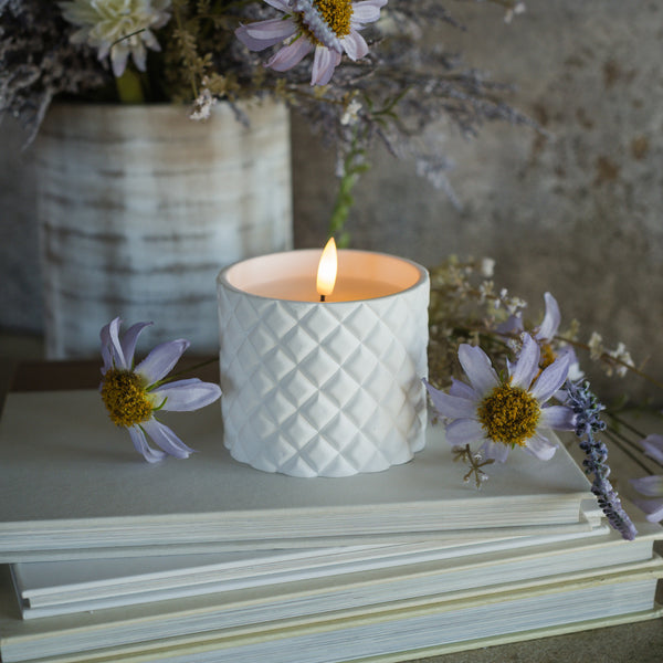 Quilted Flameless Candle, Two Sizes